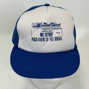 Vintage Capital Blue Velvet Transport Canton Ohio Trucker Hat Blue Snapback